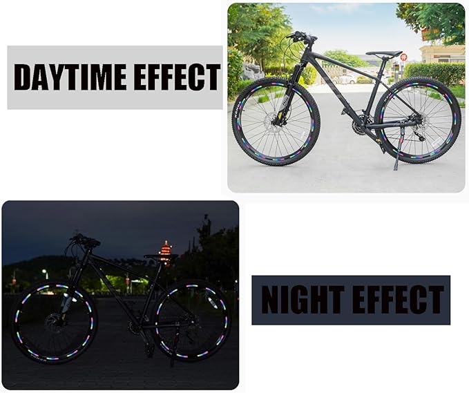 🔥Hot Selling 50%🔥 40 Pcs 2.76'' Universal Reflective Wheel Rim Stripe Decal Sticker for Motorcycle, Car, Cycling, Bike, Night Safety Decoration